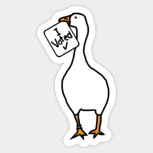 Goose with Stolen I Voted Sign Sticker